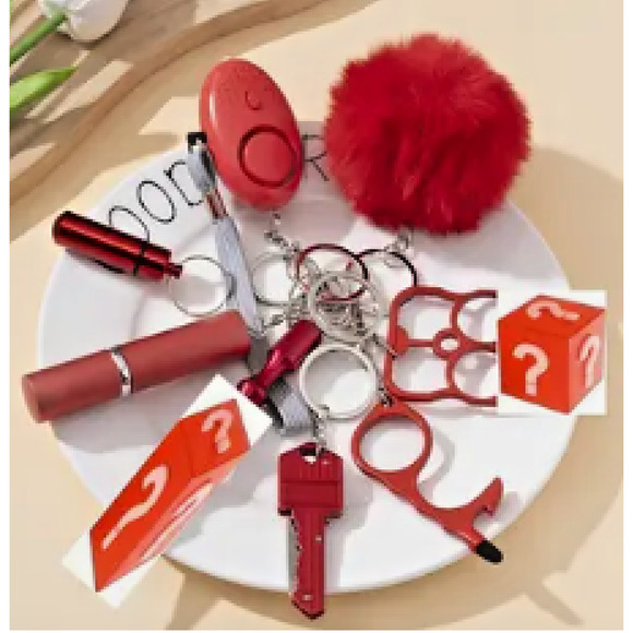 Safety Keychain Set for Women, Wristlet Strap w/Personal Alarm & Accessories - Picture 1 of 4